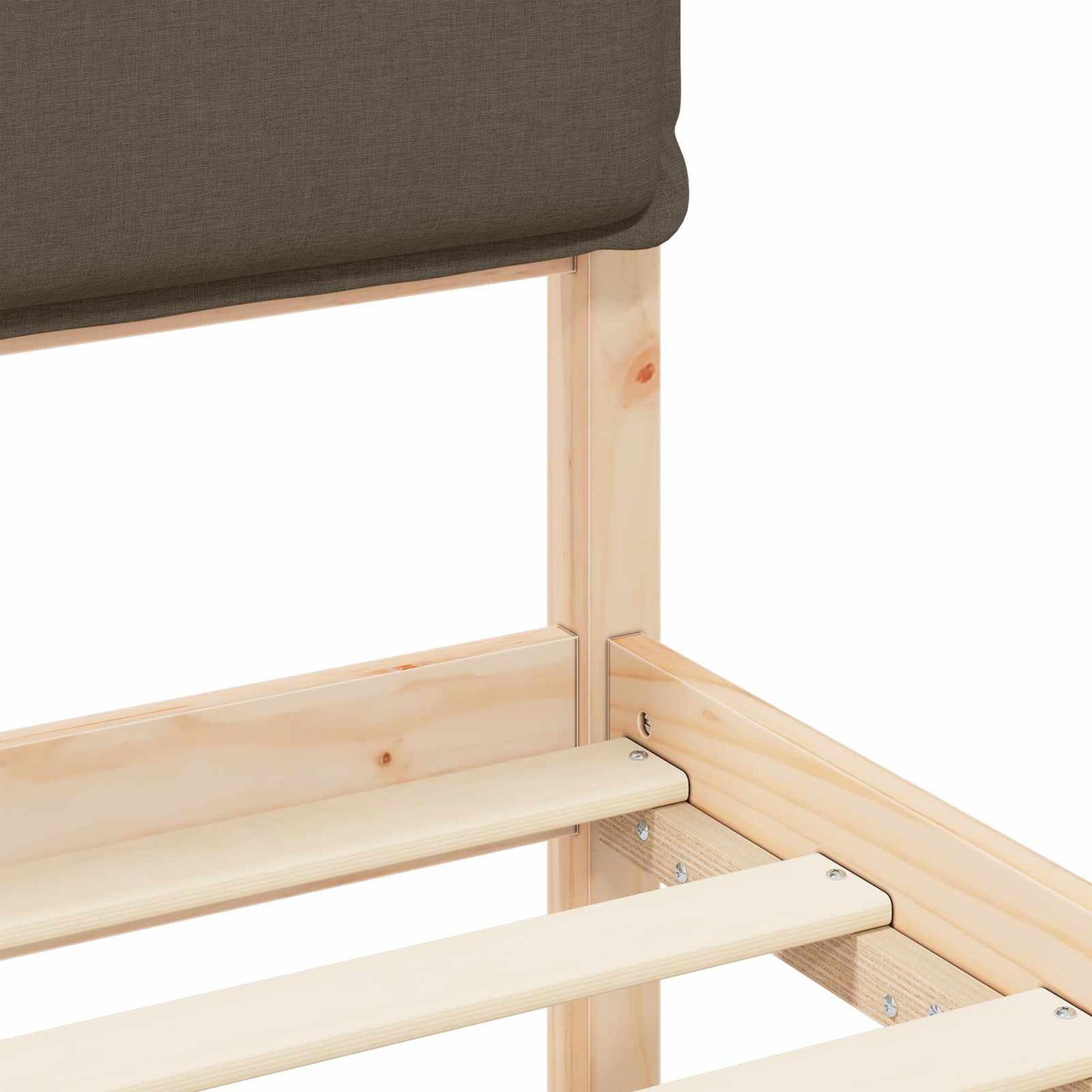 Bettgestell mit gepolstertem Kopfteil Taupe 90 x 190 cm