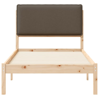 Bettgestell mit gepolstertem Kopfteil Taupe 90 x 190 cm