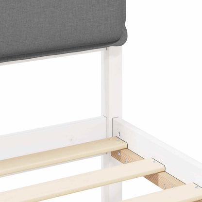 Bettgestell mit gepolstertem Kopfteil Hellgrau 90 x 190 cm