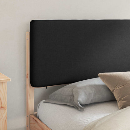 Bettgestell mit gepolstertem Kopfteil Schwarz 180 x 200 cm