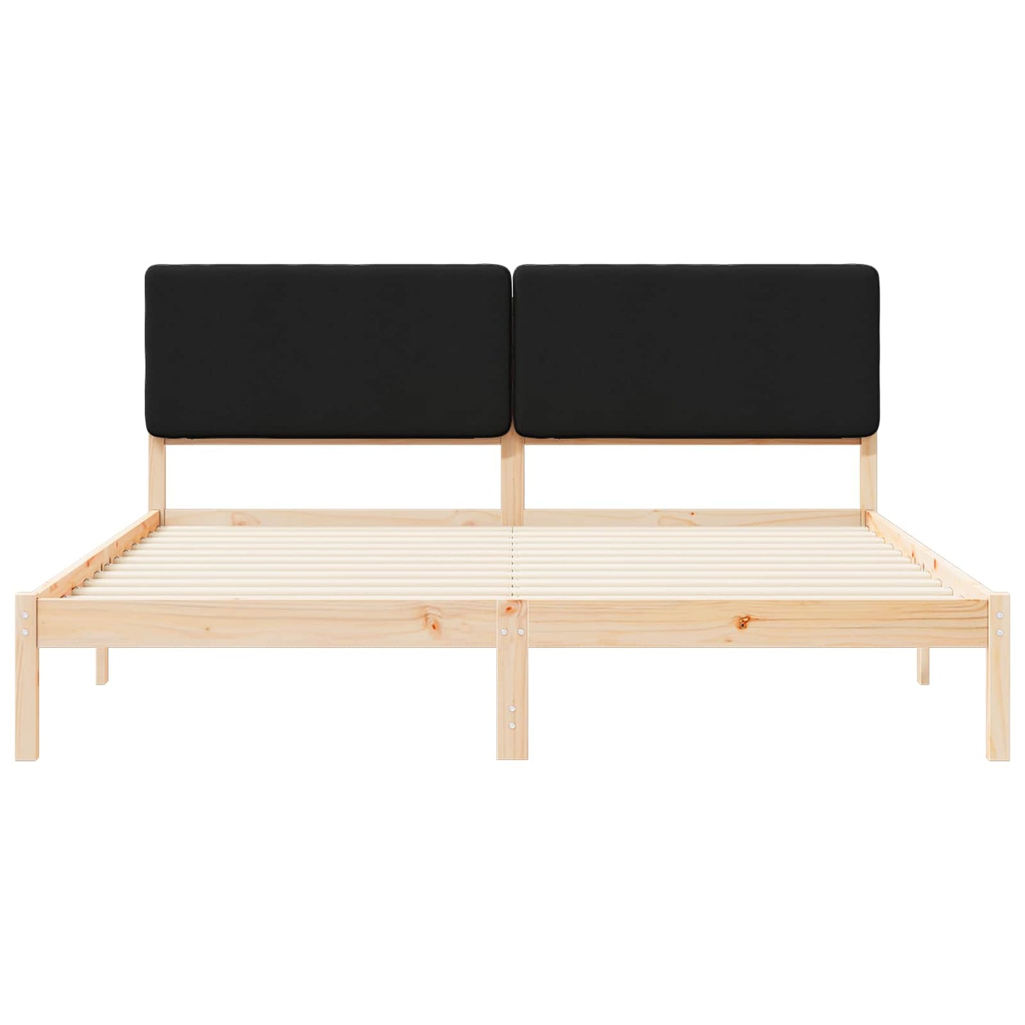 Bettgestell mit gepolstertem Kopfteil Schwarz 180 x 200 cm