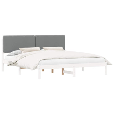 vidaXL Cadre de lit avec tête de lit rembourrée Gris clair 180 x 200 cm