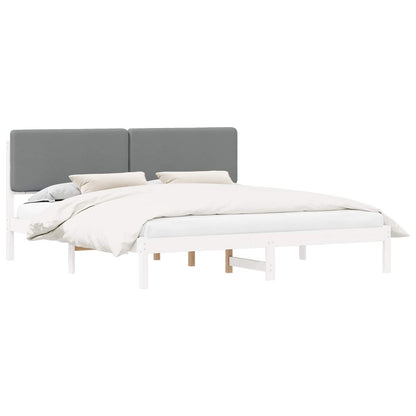 vidaXL Cadre de lit avec tête de lit rembourrée Gris clair 180 x 200 cm