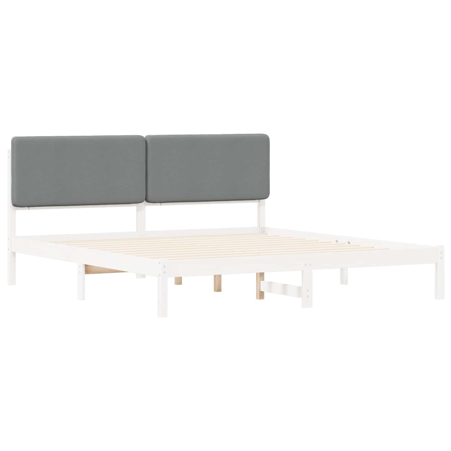 vidaXL Cadre de lit avec tête de lit rembourrée Gris clair 180 x 200 cm