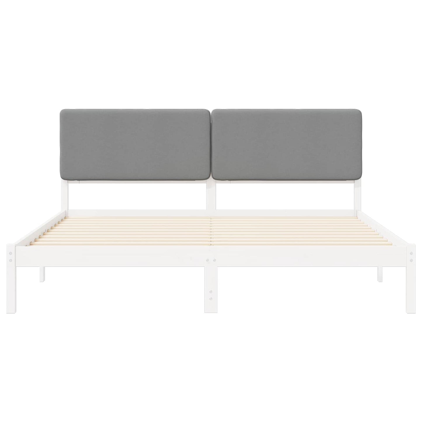 vidaXL Cadre de lit avec tête de lit rembourrée Gris clair 180 x 200 cm