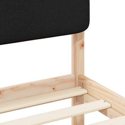 Bettgestell mit gepolstertem Kopfteil Schwarz 160 x 200 cm