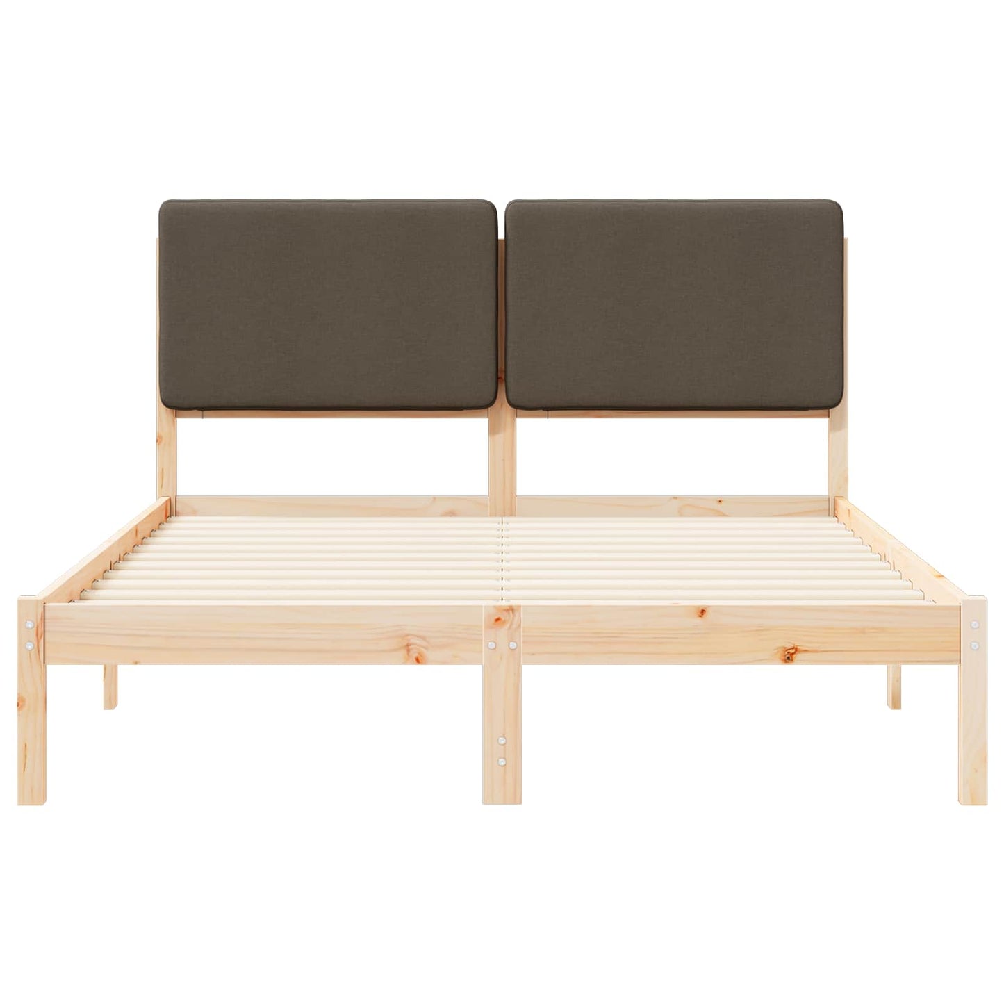 Bettgestell mit gepolstertem Kopfteil Taupe 160 x 200 cm