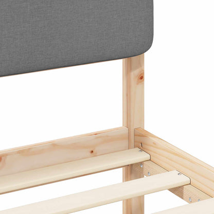 Bettgestell mit gepolstertem Kopfteil Hellgrau 140 x 200 cm