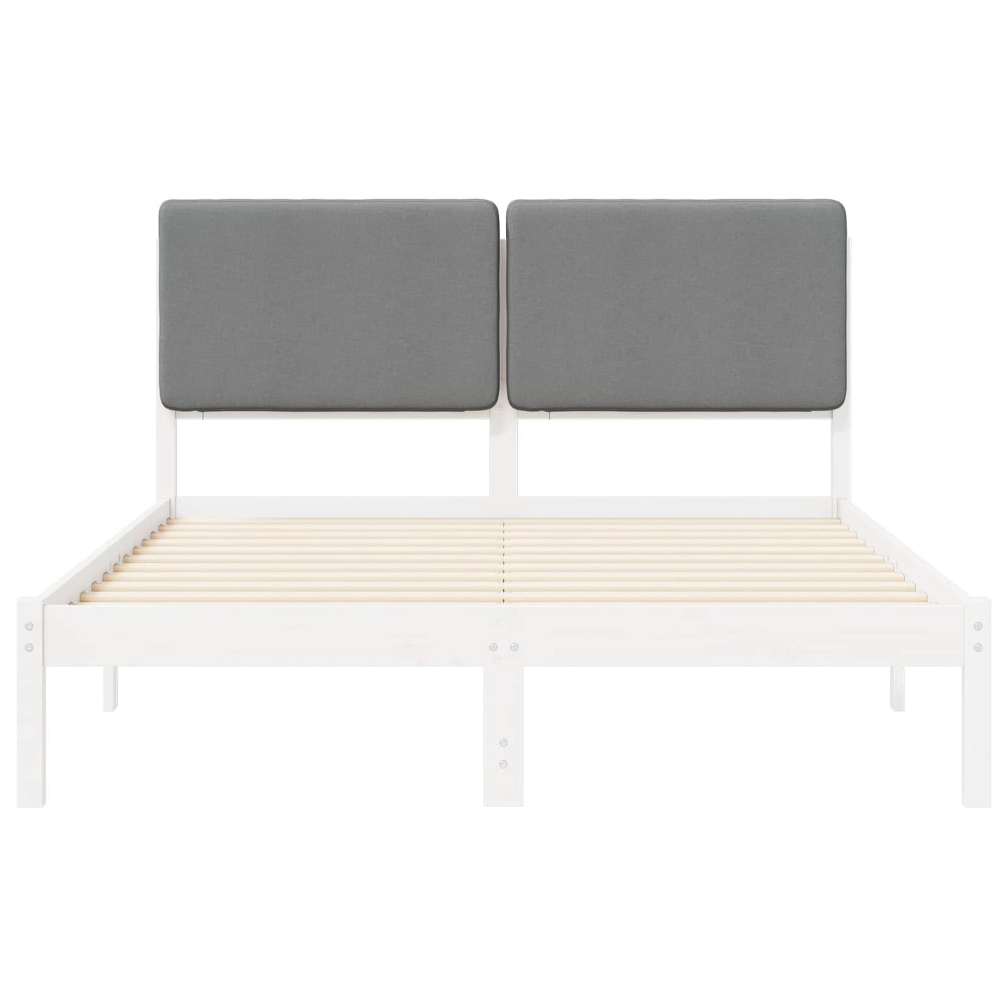 vidaXL Cadre de lit avec tête de lit rembourrée Gris clair 140 x 200 cm