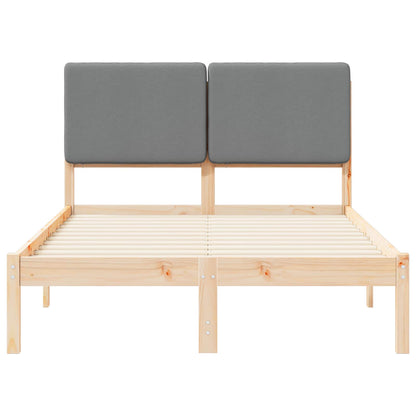 Bettgestell mit gepolstertem Kopfteil Hellgrau 120 x 200 cm