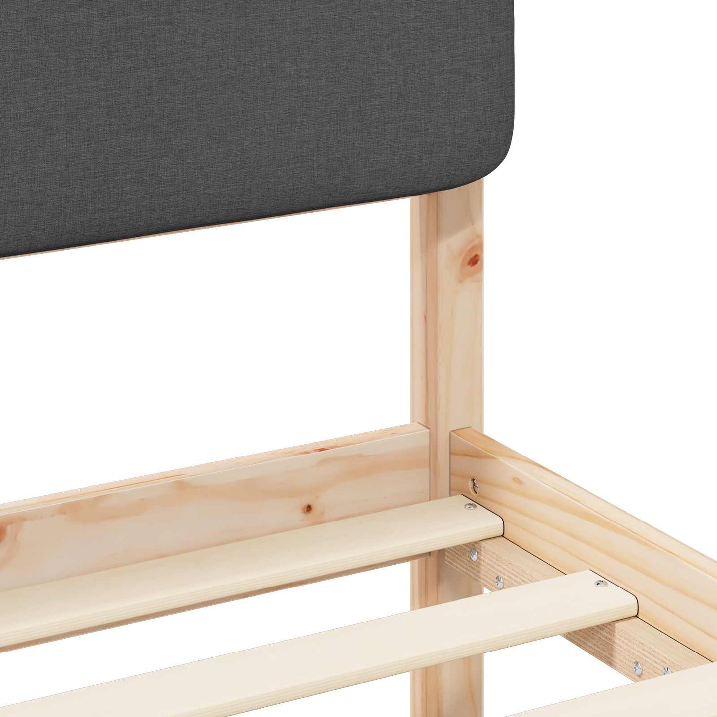 Bettgestell mit gepolstertem Kopfteil Dunkelgrau 120 x 200 cm