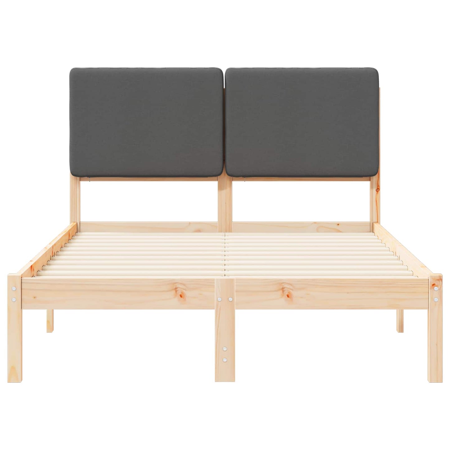 Bettgestell mit gepolstertem Kopfteil Dunkelgrau 120 x 200 cm