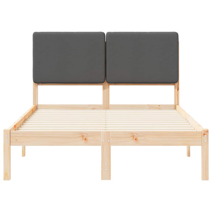 Bettgestell mit gepolstertem Kopfteil Dunkelgrau 120 x 200 cm