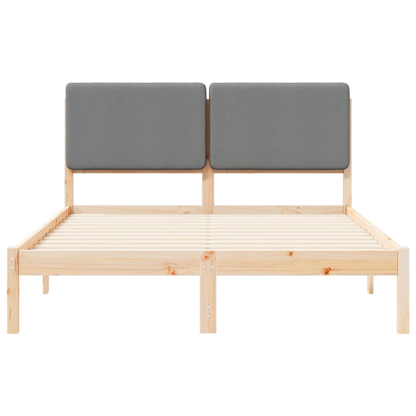 Bettgestell mit gepolstertem Kopfteil Hellgrau 140 x 190 cm