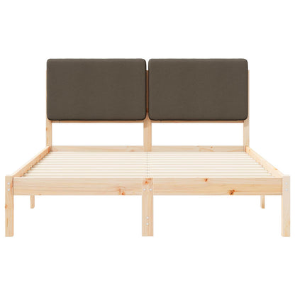 Bettgestell mit gepolstertem Kopfteil Taupe 140 x 190 cm