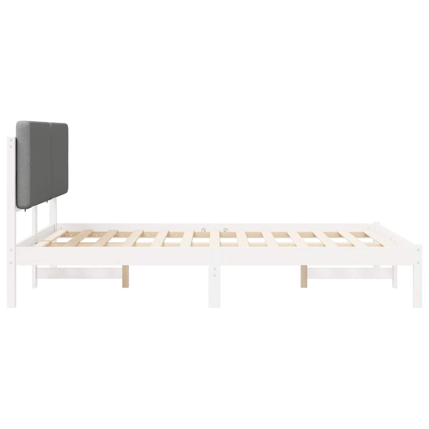 Bettgestell mit gepolstertem Kopfteil Hellgrau 140 x 190 cm