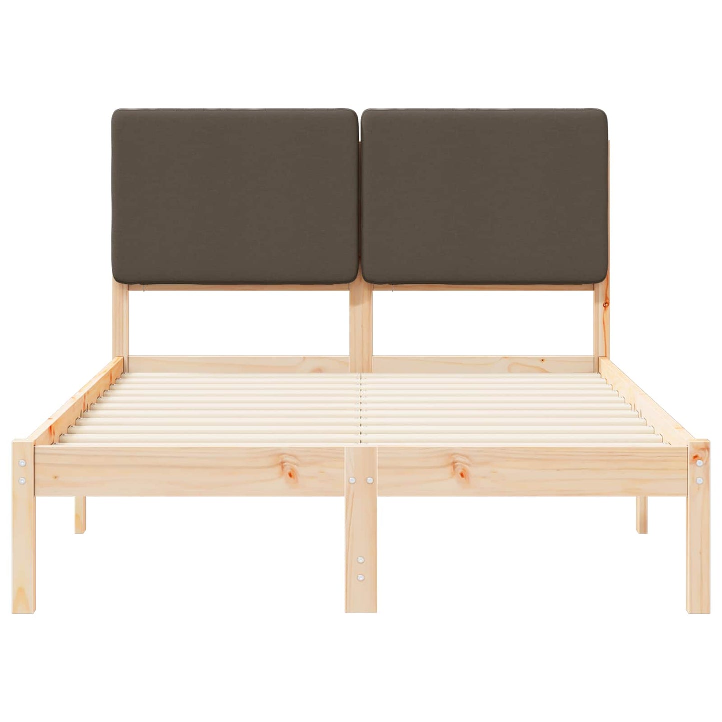 Bettgestell mit gepolstertem Kopfteil Taupe 135 x 190 cm