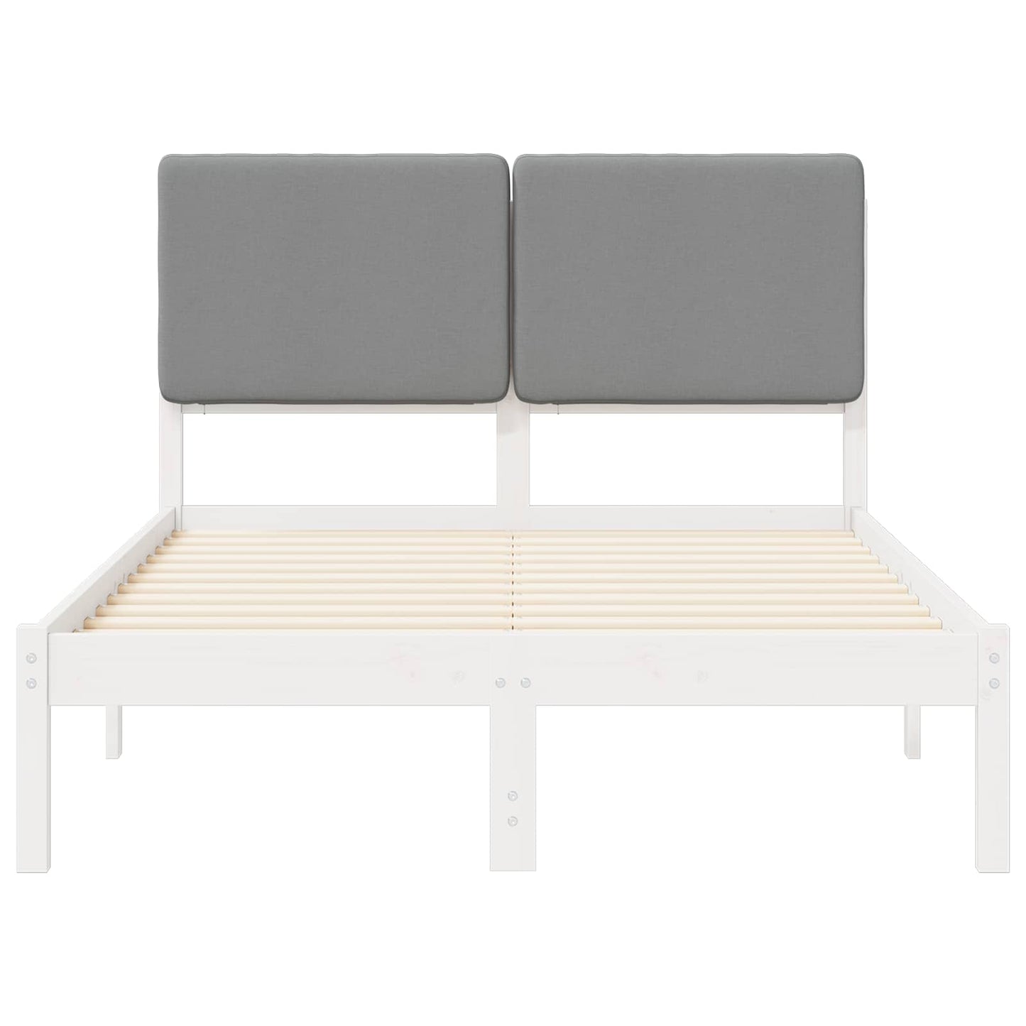 vidaXL Bettgestell mit gepolstertem Kopfteil Hellgrau 135 x 190 cm