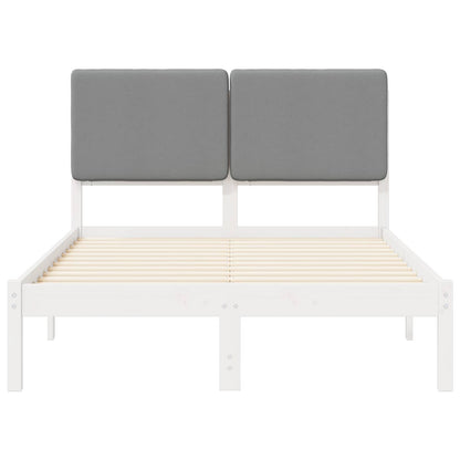 vidaXL Bettgestell mit gepolstertem Kopfteil Hellgrau 135 x 190 cm