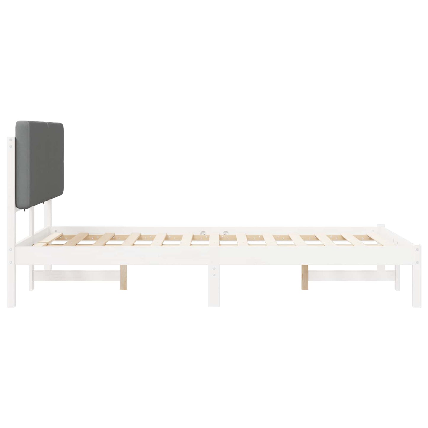 vidaXL Bettgestell mit gepolstertem Kopfteil Hellgrau 135 x 190 cm