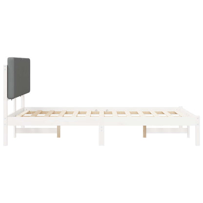 vidaXL Bettgestell mit gepolstertem Kopfteil Hellgrau 135 x 190 cm