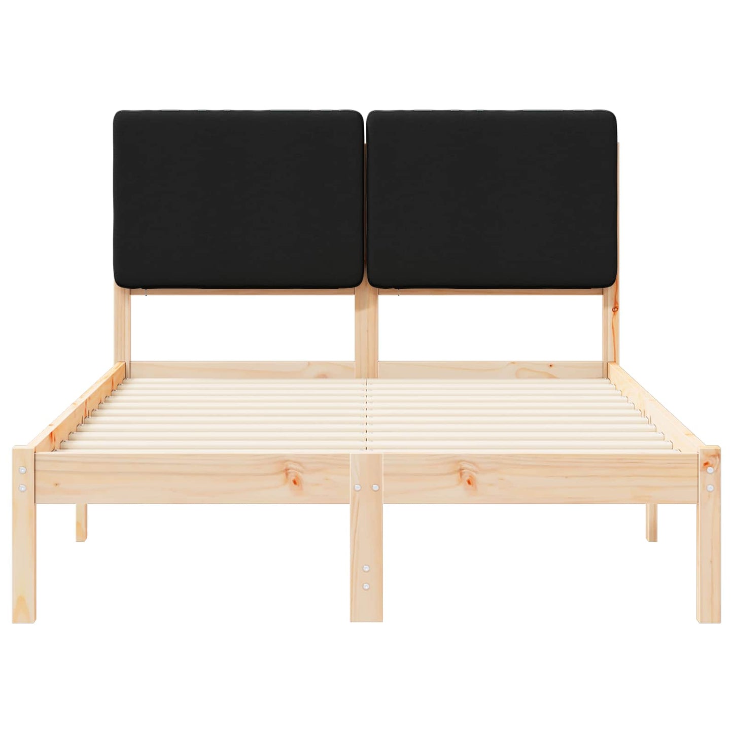 Bettgestell mit gepolstertem Kopfteil Schwarz 120 x 190 cm