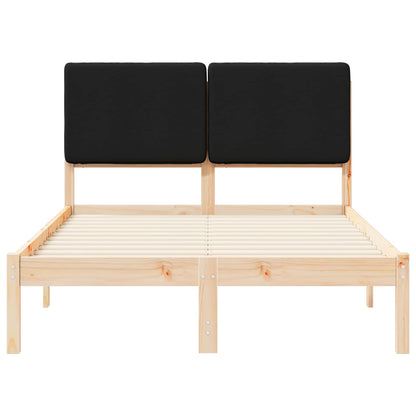 Bettgestell mit gepolstertem Kopfteil Schwarz 120 x 190 cm