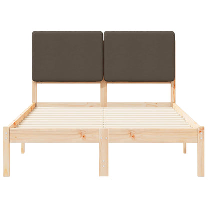 Bettgestell mit gepolstertem Kopfteil Taupe 120 x 190 cm