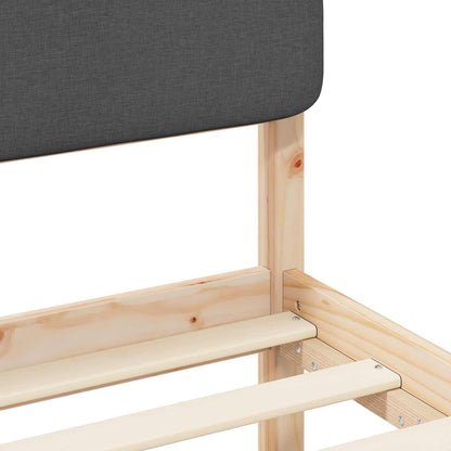 Bettgestell mit gepolstertem Kopfteil Dunkelgrau 100 x 200 cm