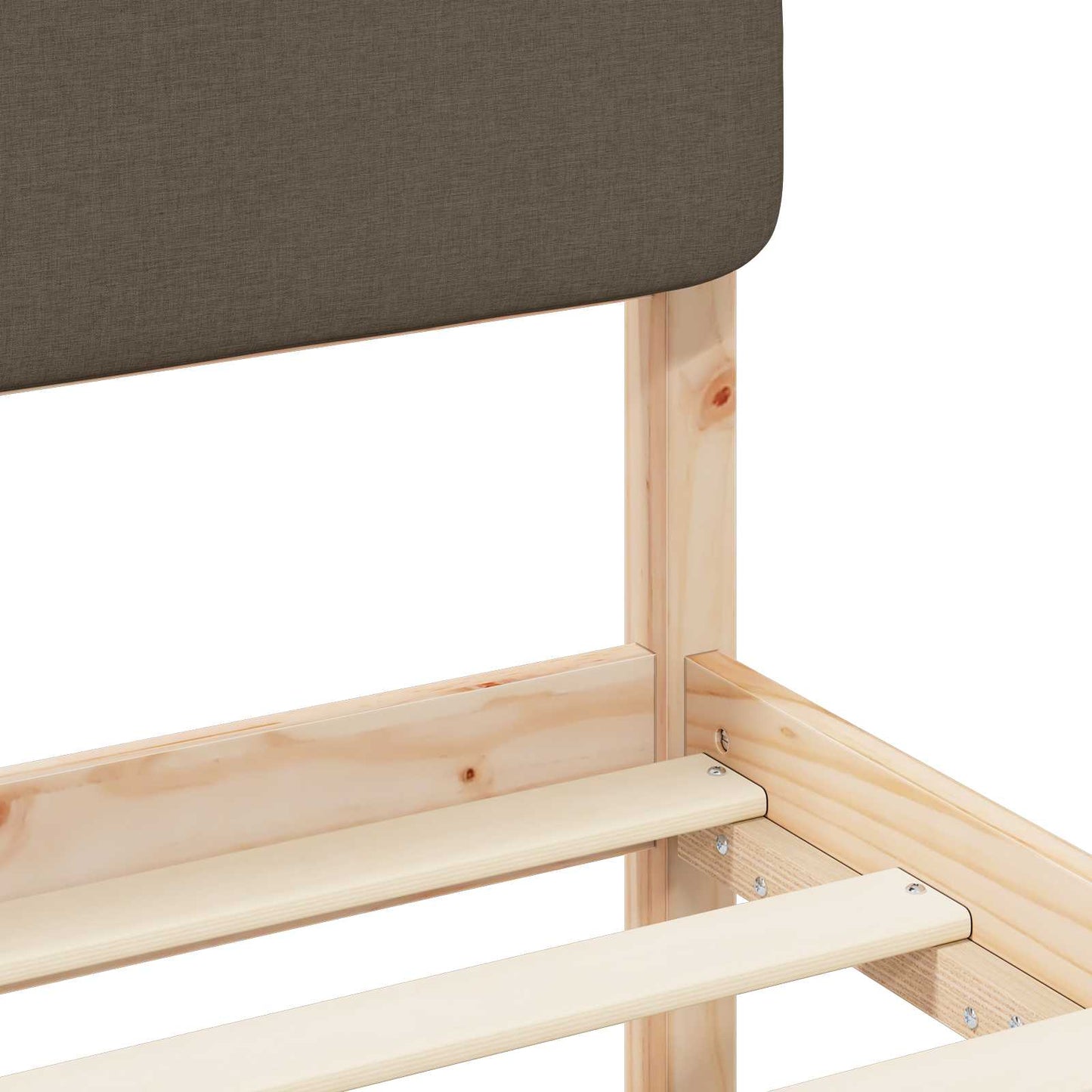 Bettgestell mit gepolstertem Kopfteil Taupe 90 x 190 cm