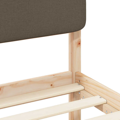 Bettgestell mit gepolstertem Kopfteil Taupe 90 x 190 cm
