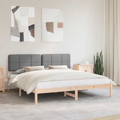 Bettgestell mit gepolstertem Kopfteil Hellgrau 180 x 200 cm