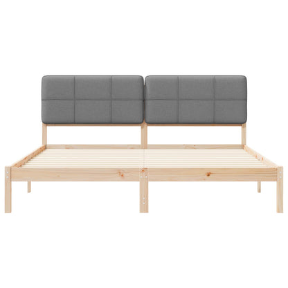 Bettgestell mit gepolstertem Kopfteil Hellgrau 180 x 200 cm