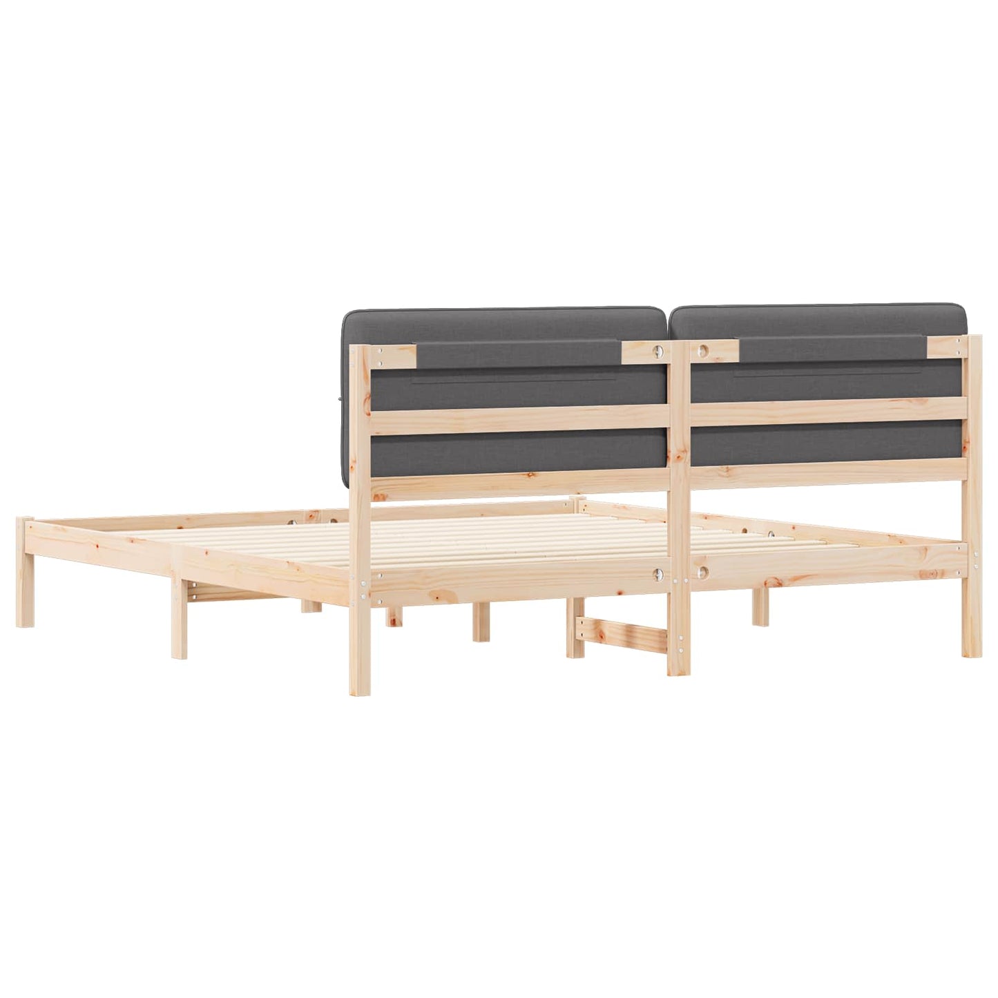 vidaXL Bettgestell mit gepolstertem Kopfteil Dunkelgrau 180 x 200 cm