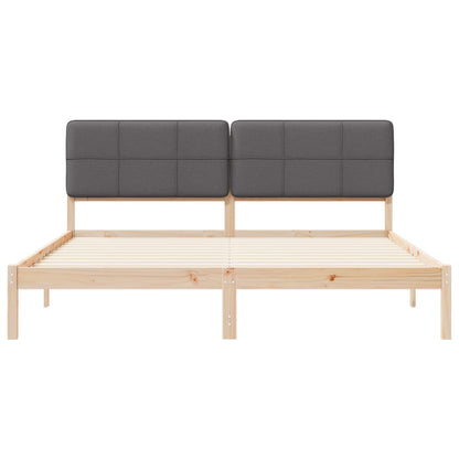 vidaXL Bettgestell mit gepolstertem Kopfteil Dunkelgrau 180 x 200 cm