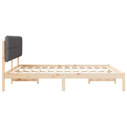 vidaXL Bettgestell mit gepolstertem Kopfteil Dunkelgrau 180 x 200 cm