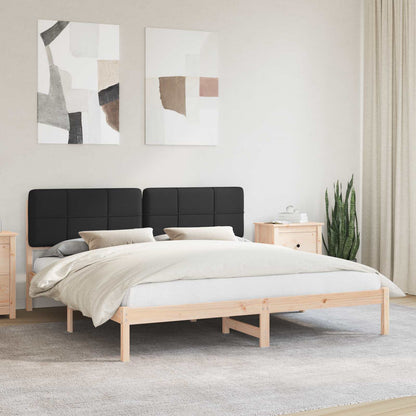 vidaXL Bettgestell mit gepolstertem Kopfteil Schwarz 180 x 200 cm