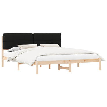 vidaXL Bettgestell mit gepolstertem Kopfteil Schwarz 180 x 200 cm