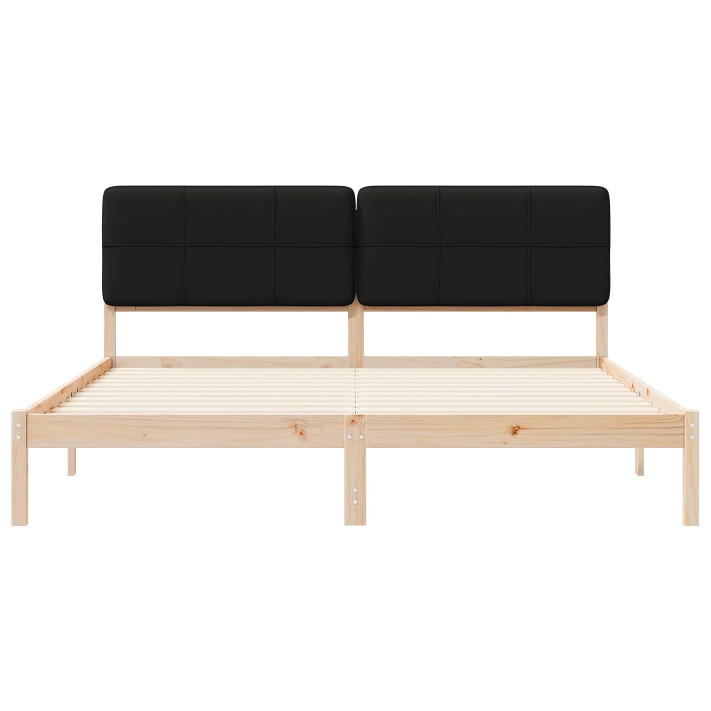 vidaXL Bettgestell mit gepolstertem Kopfteil Schwarz 180 x 200 cm