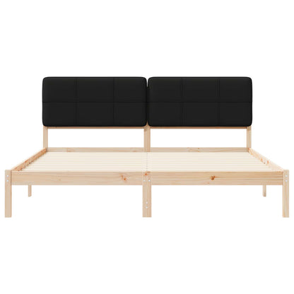 vidaXL Bettgestell mit gepolstertem Kopfteil Schwarz 180 x 200 cm
