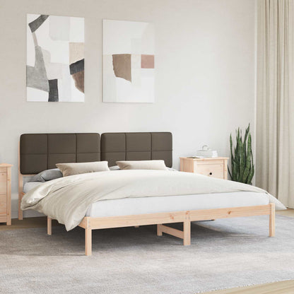 vidaXL Bettgestell mit gepolstertem Kopfteil Taupe 180 x 200 cm