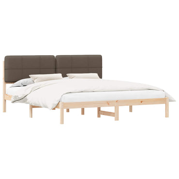 vidaXL Bettgestell mit gepolstertem Kopfteil Taupe 180 x 200 cm