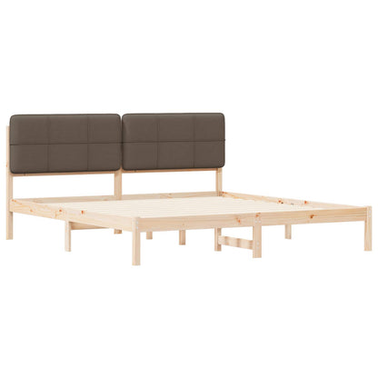 vidaXL Bettgestell mit gepolstertem Kopfteil Taupe 180 x 200 cm