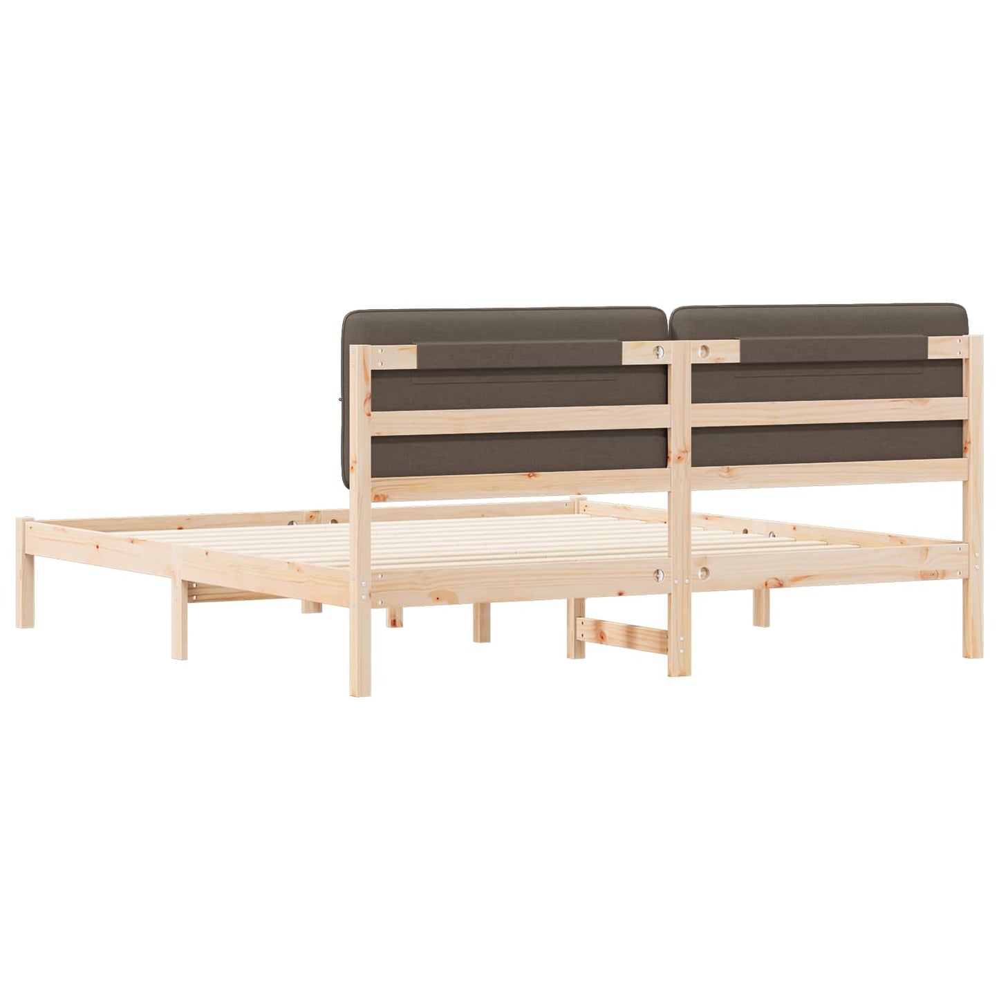 vidaXL Bettgestell mit gepolstertem Kopfteil Taupe 180 x 200 cm