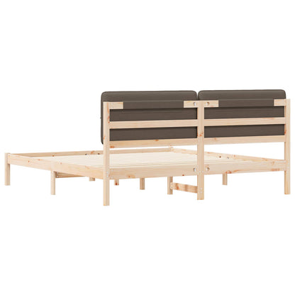 vidaXL Bettgestell mit gepolstertem Kopfteil Taupe 180 x 200 cm