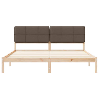 vidaXL Bettgestell mit gepolstertem Kopfteil Taupe 180 x 200 cm