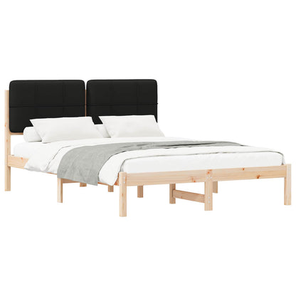 vidaXL Bettgestell mit gepolstertem Kopfteil Schwarz 160 x 200 cm