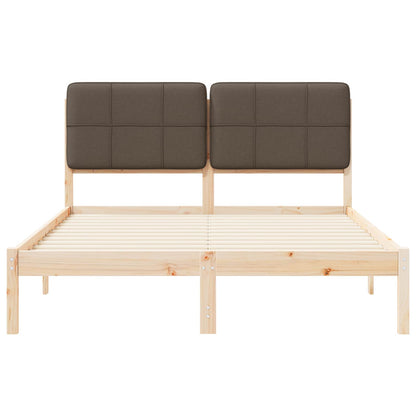 vidaXL Bettgestell mit gepolstertem Kopfteil Taupe 160 x 200 cm