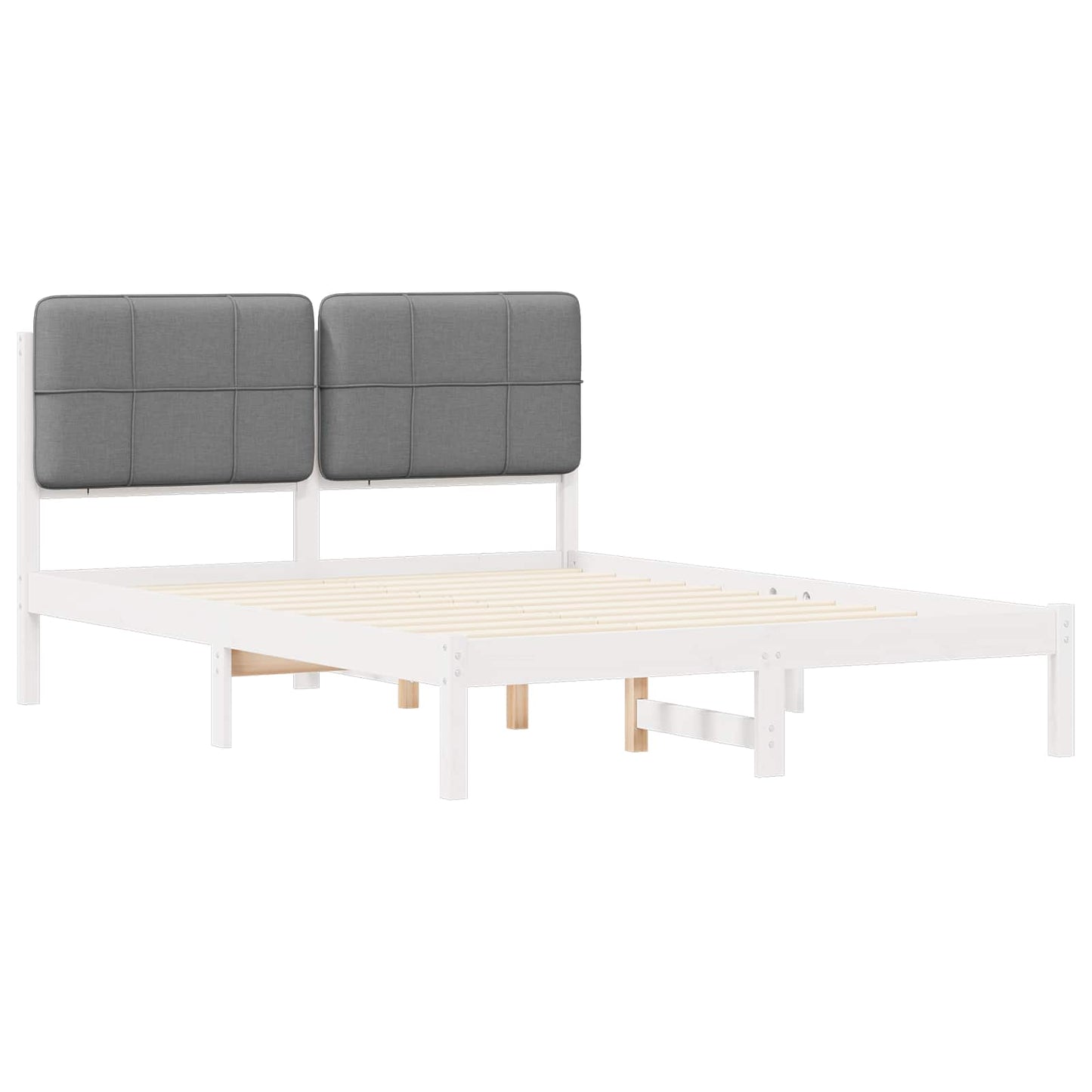vidaXL Cadre de lit avec tête de lit capitonnée Gris clair 160 x 200 cm