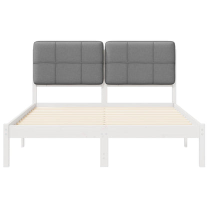 vidaXL Cadre de lit avec tête de lit capitonnée Gris clair 160 x 200 cm